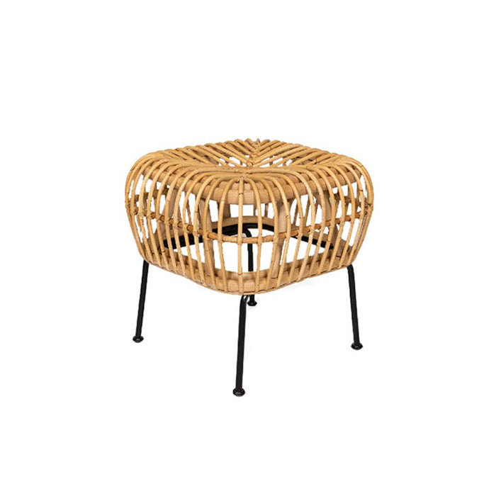 Peacock Rattan Ottoman