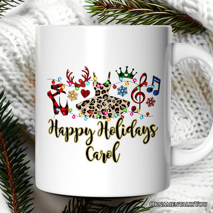 Personalized Mug Ballet Buffalo Plaid Christmas, Dance Teacher Gift Personalized Ceramic Mug OrnamentallyYou