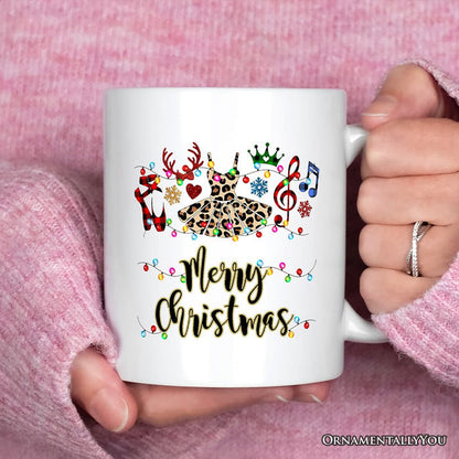 Personalized Mug Ballet Buffalo Plaid Christmas, Dance Teacher Gift Personalized Ceramic Mug OrnamentallyYou 12oz Mug Non-Custom