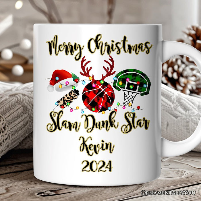 Personalized Mug Basketball Buffalo Plaid Christmas, Team and Coaches Gift Personalized Ceramic Mug OrnamentallyYou 12oz Mug Customized