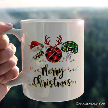 Personalized Mug Basketball Buffalo Plaid Christmas, Team and Coaches Gift Personalized Ceramic Mug OrnamentallyYou 12oz Mug Non-Custom