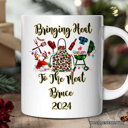 Personalized Mug BBQ Buffalo Plaid Christmas, Barbecue Gift Personalized Ceramic Mug OrnamentallyYou