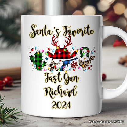 Personalized Mug Buffalo Plaid Gunslinger Western Cowboy Style Christmas Personalized Ceramic Mug OrnamentallyYou 12oz Mug Customized