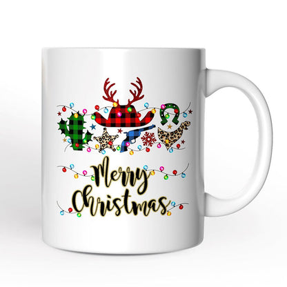 Personalized Mug Buffalo Plaid Gunslinger Western Cowboy Style Christmas Personalized Ceramic Mug OrnamentallyYou 12oz Mug Non-Custom