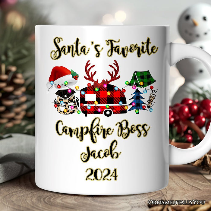 Personalized Mug Camp Buffalo Plaid Christmas, Camping Friends Gift Personalized Ceramic Mug OrnamentallyYou 12oz Mug Customized