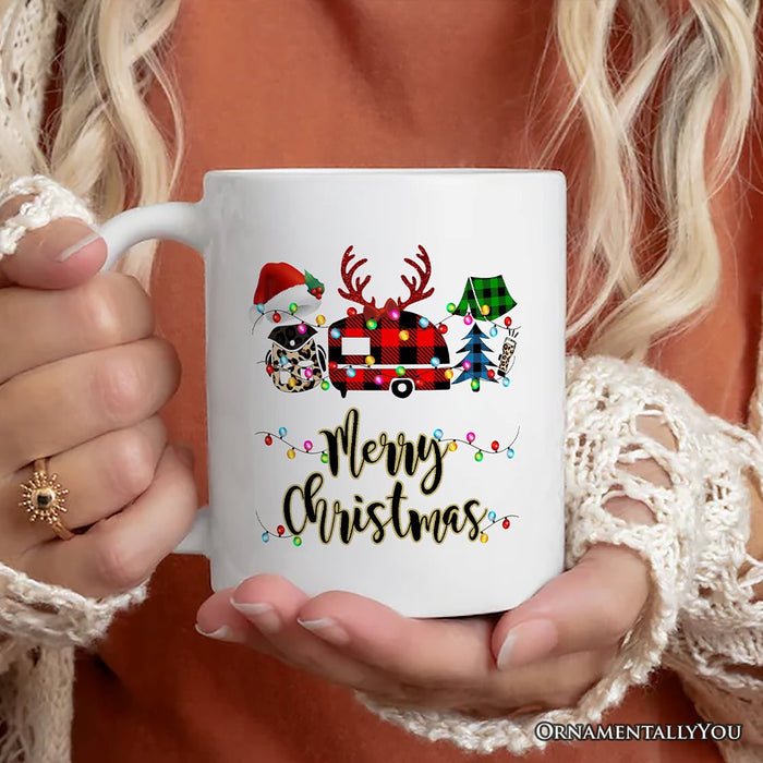 Personalized Mug Camp Buffalo Plaid Christmas, Camping Friends Gift Personalized Ceramic Mug OrnamentallyYou 12oz Mug Non-Custom