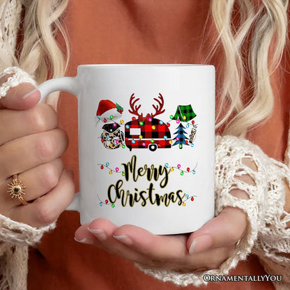 Personalized Mug Camp Buffalo Plaid Christmas, Camping Friends Gift Personalized Ceramic Mug OrnamentallyYou 12oz Mug Non-Custom