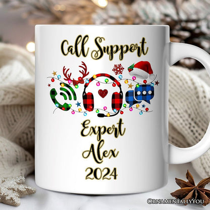 Personalized Mug Customer Service Representative Buffalo Plaid Christmas Gift Personalized Ceramic Mug OrnamentallyYou