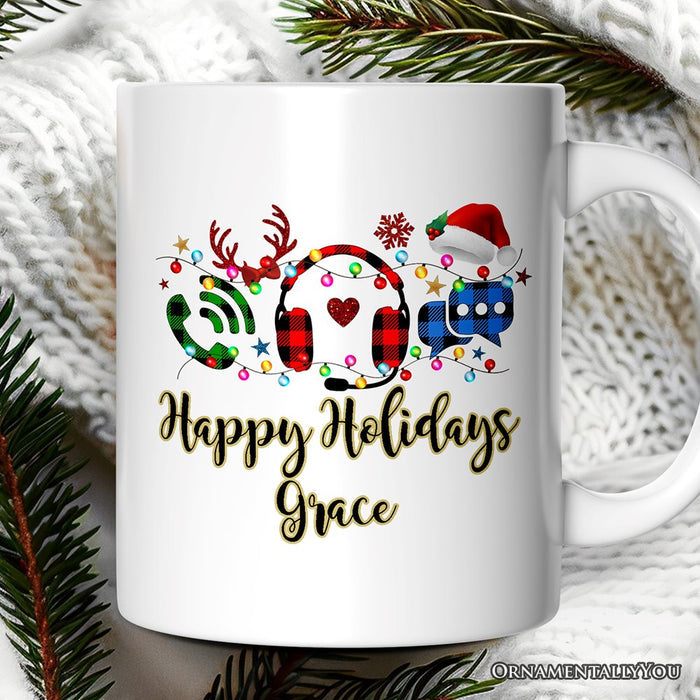 Personalized Mug Customer Service Representative Buffalo Plaid Christmas Gift Personalized Ceramic Mug OrnamentallyYou 12oz Mug Non-Custom
