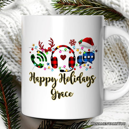 Personalized Mug Customer Service Representative Buffalo Plaid Christmas Gift Personalized Ceramic Mug OrnamentallyYou 12oz Mug Non-Custom