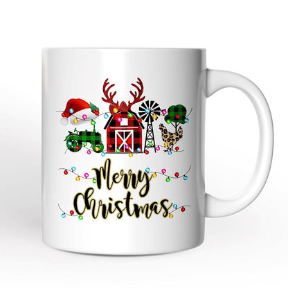 Personalized Mug Farm Buffalo Plaid Christmas, Farmhouse Gift Personalized Ceramic Mug OrnamentallyYou 12oz Mug Non-Custom