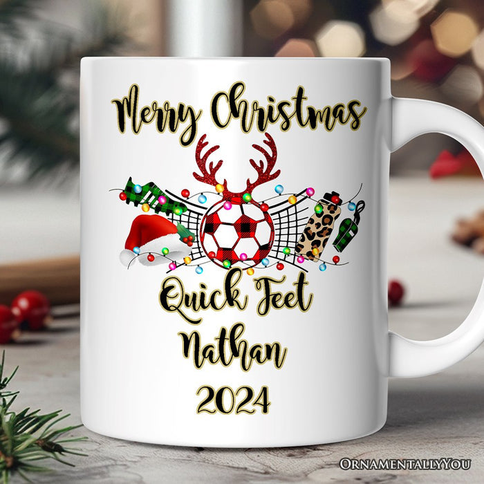 Personalized Mug Soccer Buffalo Plaid Christmas, Team and Coaches Gift Personalized Ceramic Mug OrnamentallyYou 12oz Mug Customized
