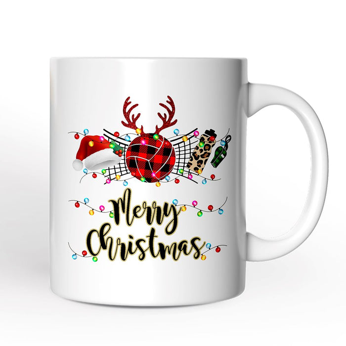 Personalized Mug Volleyball Buffalo Plaid Christmas, Team and Coaches Gift Personalized Ceramic Mug OrnamentallyYou 12oz Mug Non-Custom