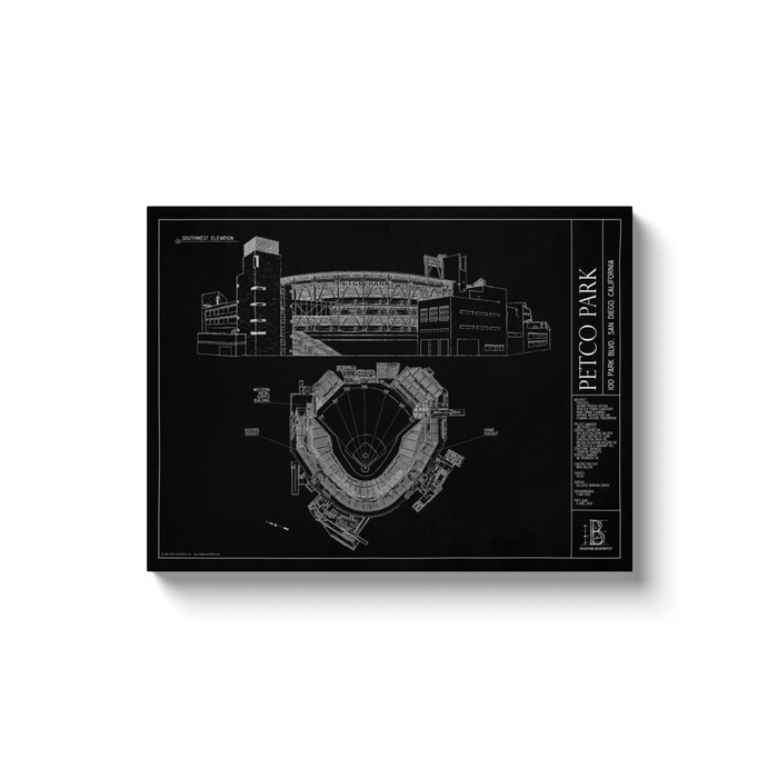 Petco Park 18x24" Canvas Wrap - Black