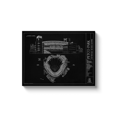 Petco Park 18x24" Canvas Wrap - Black