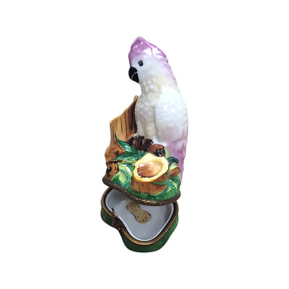 Pink Cockatoo Limoges Box Porcelain Limoges bird bird French Trinket Box