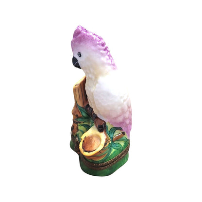 Pink Cockatoo Limoges Box Porcelain Limoges bird bird French Trinket Box