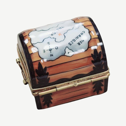 Pirate Treasure Map Box Porcelain Limoges Home fairy French Trinket Box