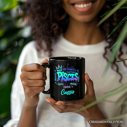 Pisces Graffiti Zodiac Personalized Mug, Street Style Astrology Horoscope Gift with Custom Name Personalized Ceramic Mug OrnamentallyYou