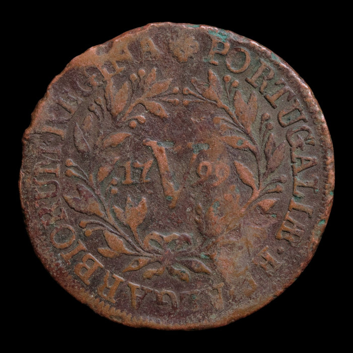 Portugal, Queen Maria I, AE 5 Réis - 1799 CE - Portugal
