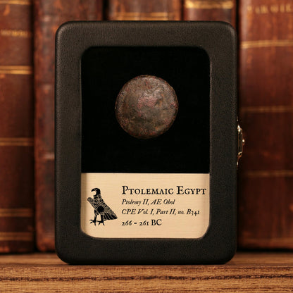 Ptolemaic Kingdom of Egypt, Ptolemy II, AE Obol, Alexander the Great & Eagle - 266 to 261 BCE - Ancient Egypt