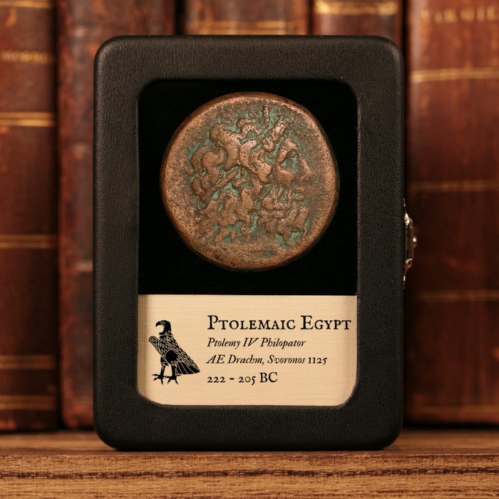Ptolemaic Kingdom of Egypt, Ptolemy IV Philopator, AE Drachm, Zeus Ammon & Eagle - 222 to 205 BCE - Ancient Egypt