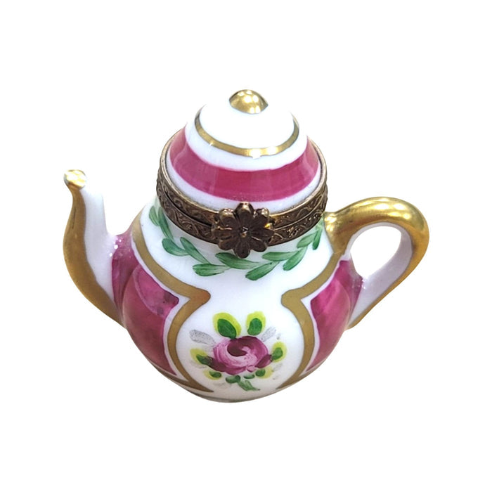 Charming Purple Teapot Treasure Porcelain Limoges China French Trinket Box
