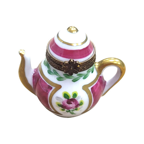 Charming Purple Teapot Treasure Porcelain Limoges China French Trinket Box