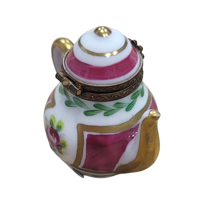 Charming Purple Teapot Treasure Porcelain Limoges China French Trinket Box