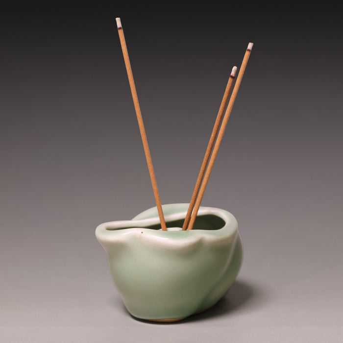 Qing Dynasty, Snail Shaped Blue Celadon Glazed Incense Burner - c. 1800s to 1900s - Imperial China