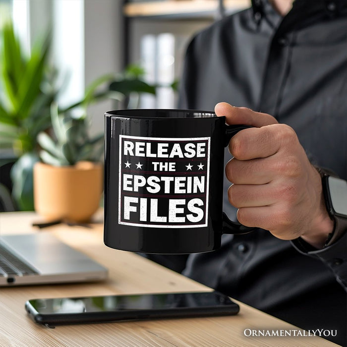 Release The Epstein Files Personalized Mug, Justice Demand Protest Gift with Custom Name OrnamentallyYou