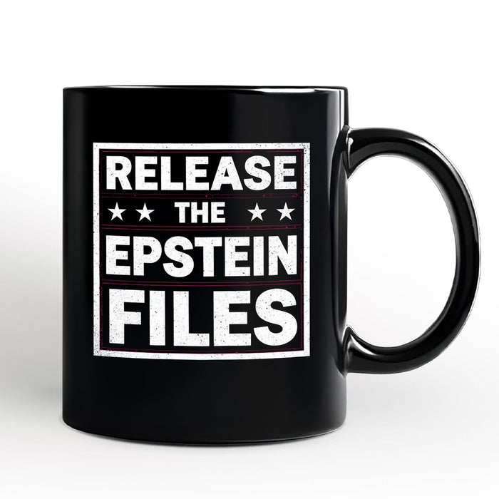 Release The Epstein Files Personalized Mug, Justice Demand Protest Gift with Custom Name OrnamentallyYou Black Non-Custom