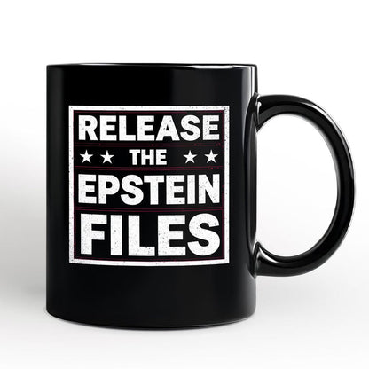 Release The Epstein Files Personalized Mug, Justice Demand Protest Gift with Custom Name OrnamentallyYou Black Non-Custom