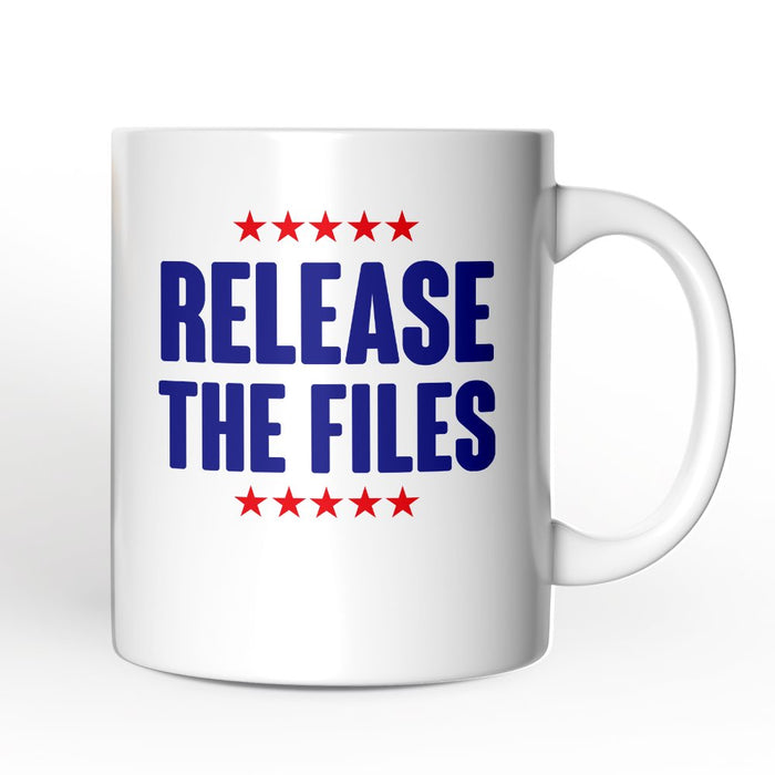 Release The Files Personalized Mug, Demand Truth Anti-Corruption Protest Gift with Custom Name OrnamentallyYou White Non-Custom