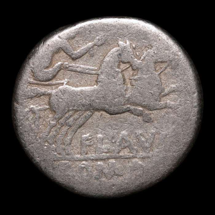 Roman Republic, Decimius Flavus, AR Denarius, Roma & Luna - 150 BCE - Roman Republic