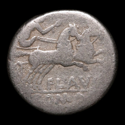 Roman Republic, Decimius Flavus, AR Denarius, Roma & Luna - 150 BCE - Roman Republic