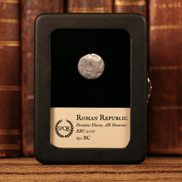 Roman Republic, Decimius Flavus, AR Denarius, Roma & Luna - 150 BCE - Roman Republic