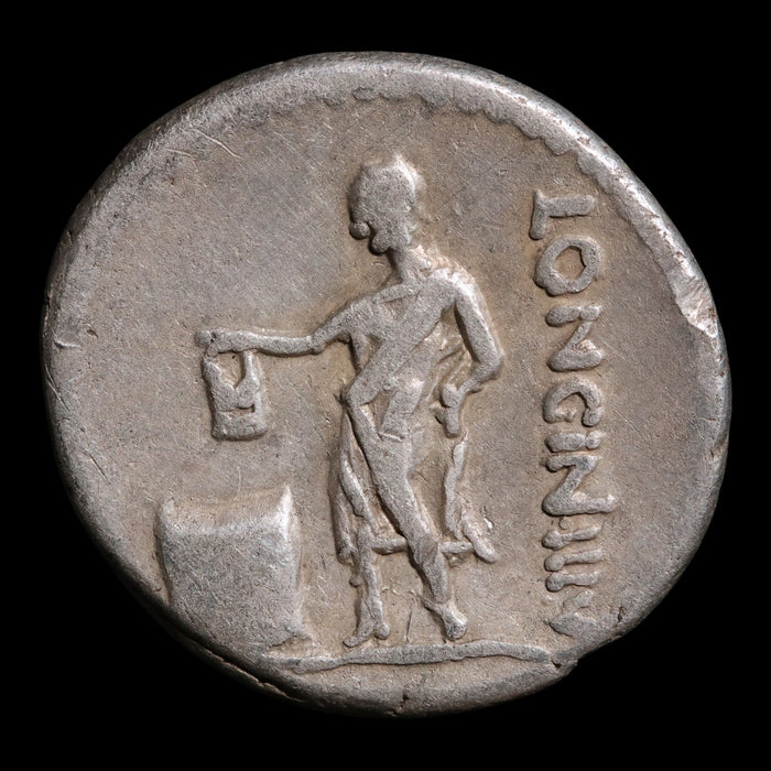 Roman Republic, L. Cassius Longinus, AR Denarius, Vesta (Goddess of Home) - 42 BCE - Roman Republic