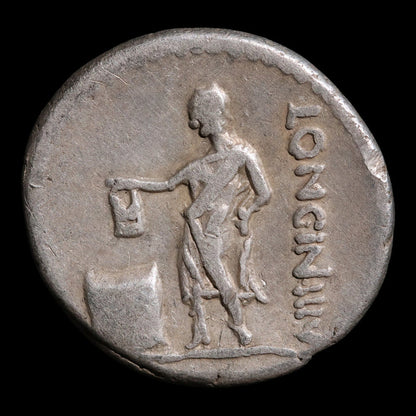 Roman Republic, L. Cassius Longinus, AR Denarius, Vesta (Goddess of Home) - 42 BCE - Roman Republic
