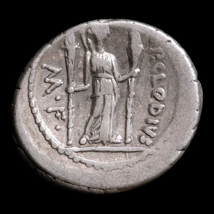 Roman Republic, P. Clodius, AR Denarius, Apollo & Diana - 42 BCE - Roman Republic