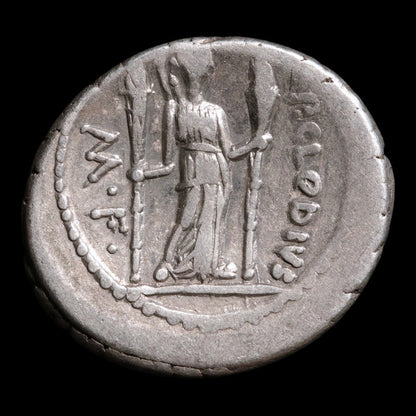 Roman Republic, P. Clodius, AR Denarius, Apollo & Diana - 42 BCE - Roman Republic