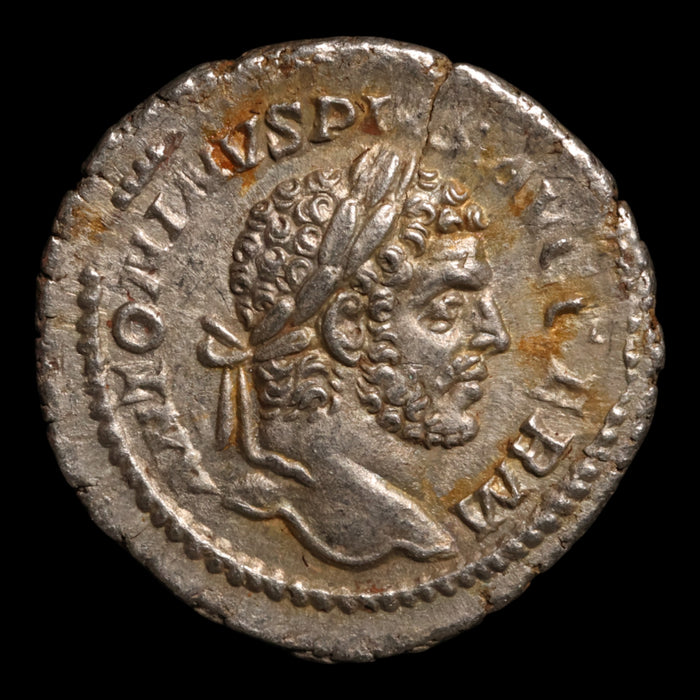 Rome, Emperor Caracalla, AR Denarius, Pax (Goddess of Peace) - 215 CE - Roman Empire