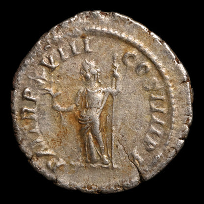 Rome, Emperor Caracalla, AR Denarius, Pax (Goddess of Peace) - 215 CE - Roman Empire