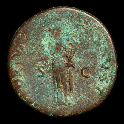 Rome, Emperor Nerva, Large Brass Sestertius, Fortuna (Goddess of Fortune) - 97 CE - Roman Empire