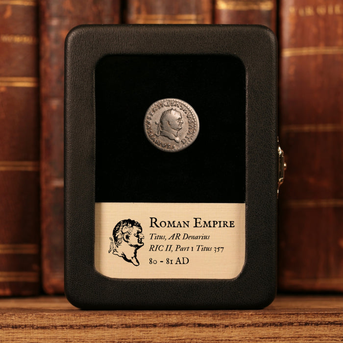 Rome, Emperor Vespasian (Posthumous Under Titus), AR Denarius, Capricorns Reverse - 80 to 81 CE - Roman Empire