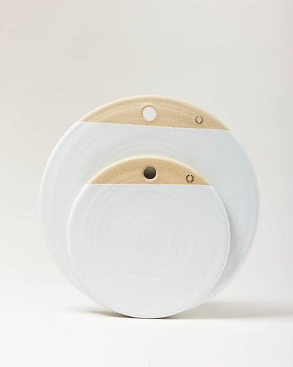 Round Stoneware Cheese Stone — medium and large round cheese stones; Farmhouse Pottery