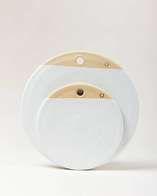 Round Stoneware Cheese Stone — medium and large round cheese stones; Farmhouse Pottery