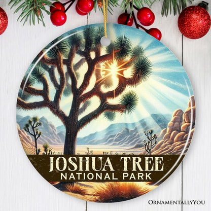 Rustic Joshua Tree National Park Ornament, California Desert Scene Christmas Gift and Nature Souvenir Ceramic Ornament OrnamentallyYou