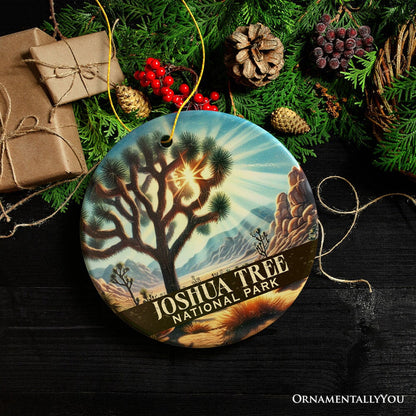 Rustic Joshua Tree National Park Ornament, California Desert Scene Christmas Gift and Nature Souvenir Ceramic Ornament OrnamentallyYou