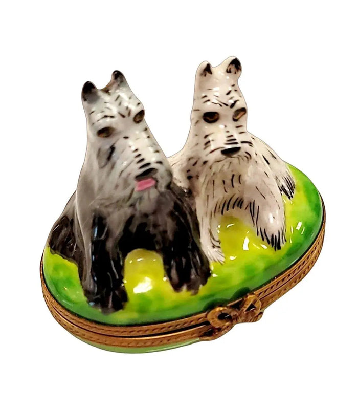 Schnauzer Love Limoges Box Porcelain Limoges dog French Trinket Box